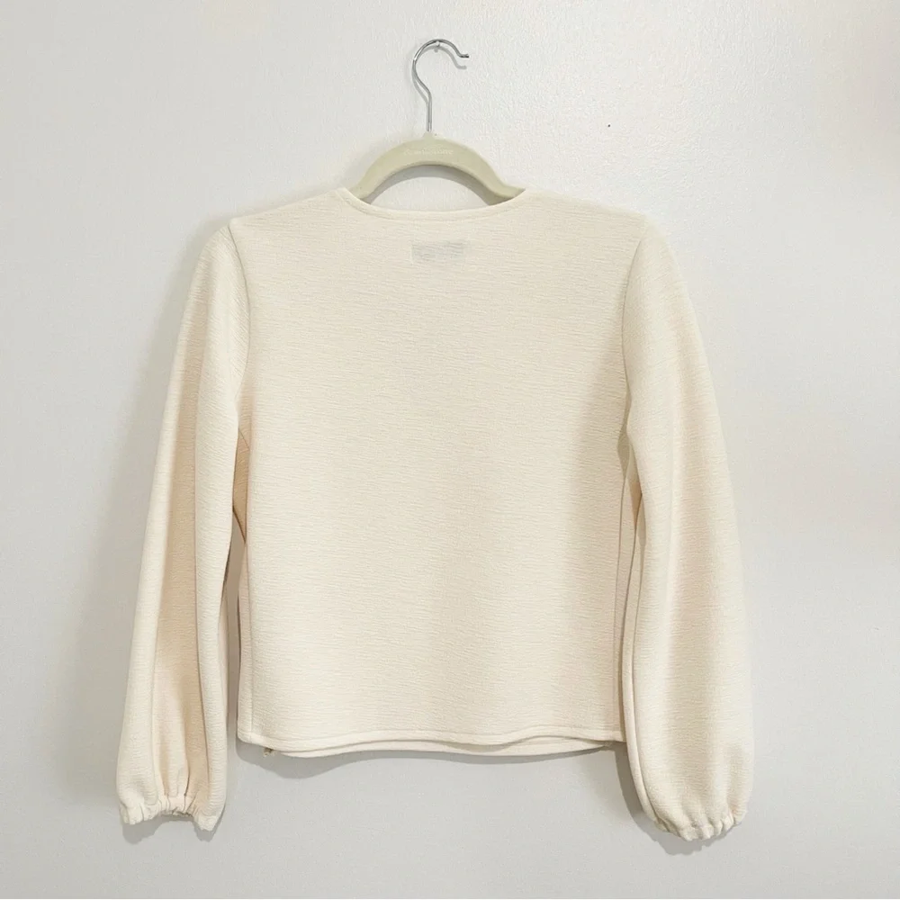 New Madewell Texture & Thread Crepe Wrap Top Cream Ivory Off-White Size S - Picture 6 of 9